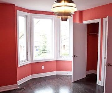 red wall colour design custom home toronto