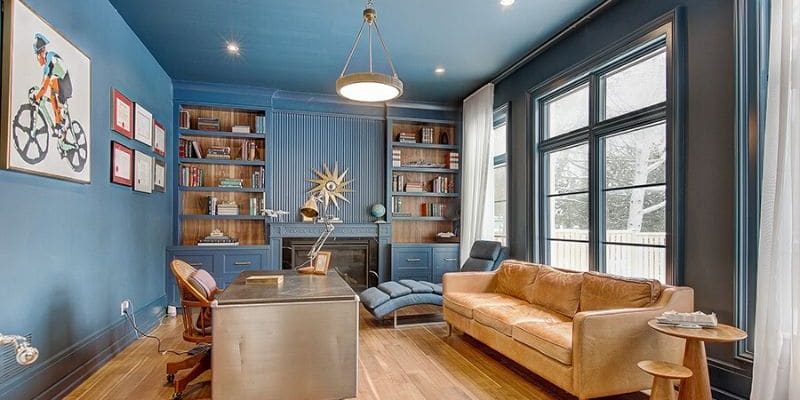 blue room from custom home Toronto