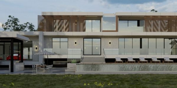 horizontal view of white custom home toronto
